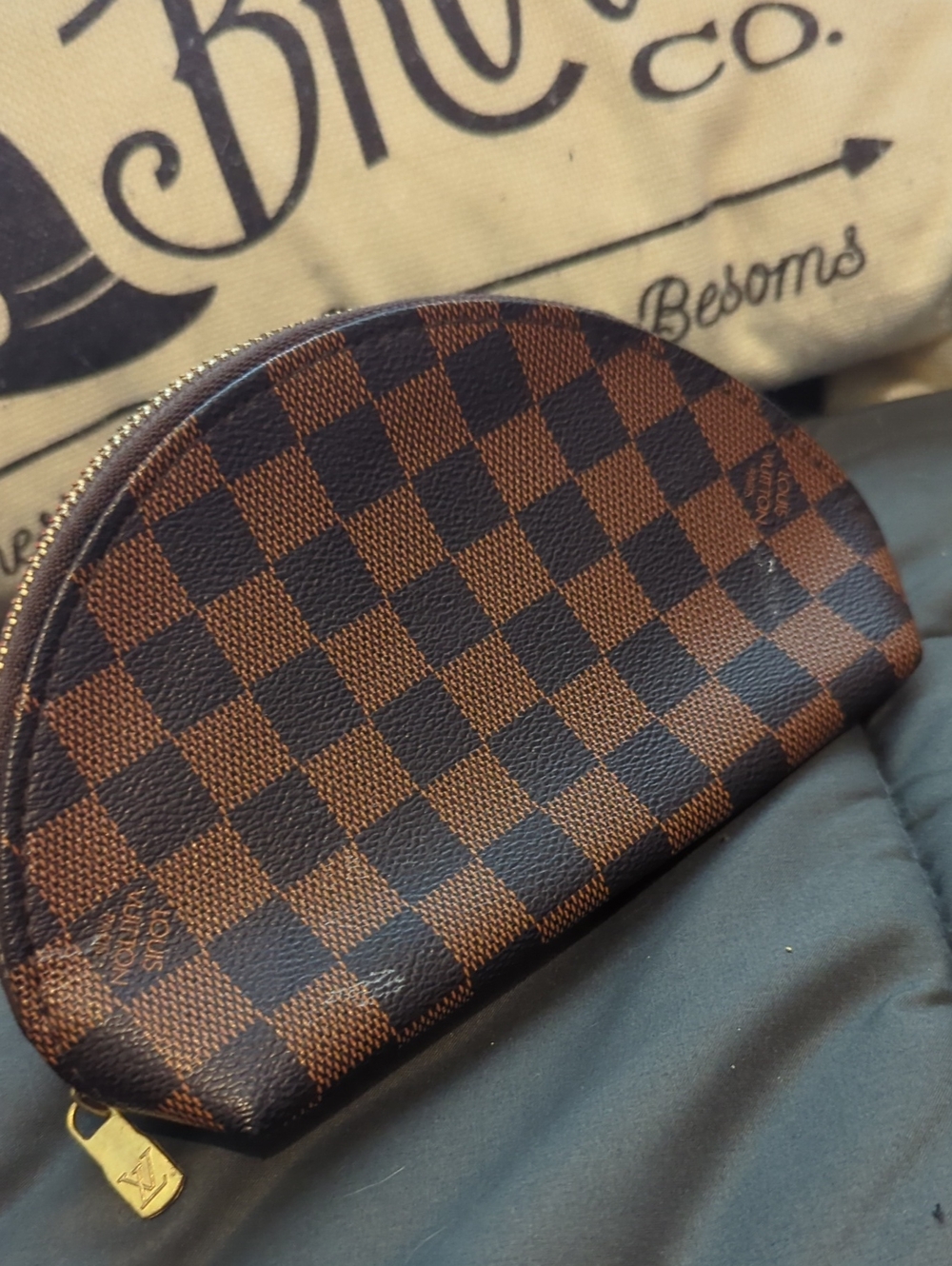 Louis Vuitton Damier Checkered Glasses Case Accessory Pouch - Picture 4 of 4